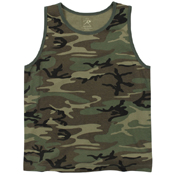 Mens Vintage Woodland Camo Tank Top