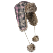 Pink Plaid Fur Flyers Hat