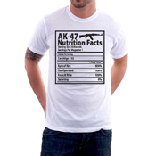 AK-47 Nutrition Facts Custom Printed T-shirt