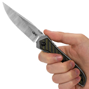 Zero Tolerance 0640 Green Carbon Fiber Overlay Handle Folding Knife